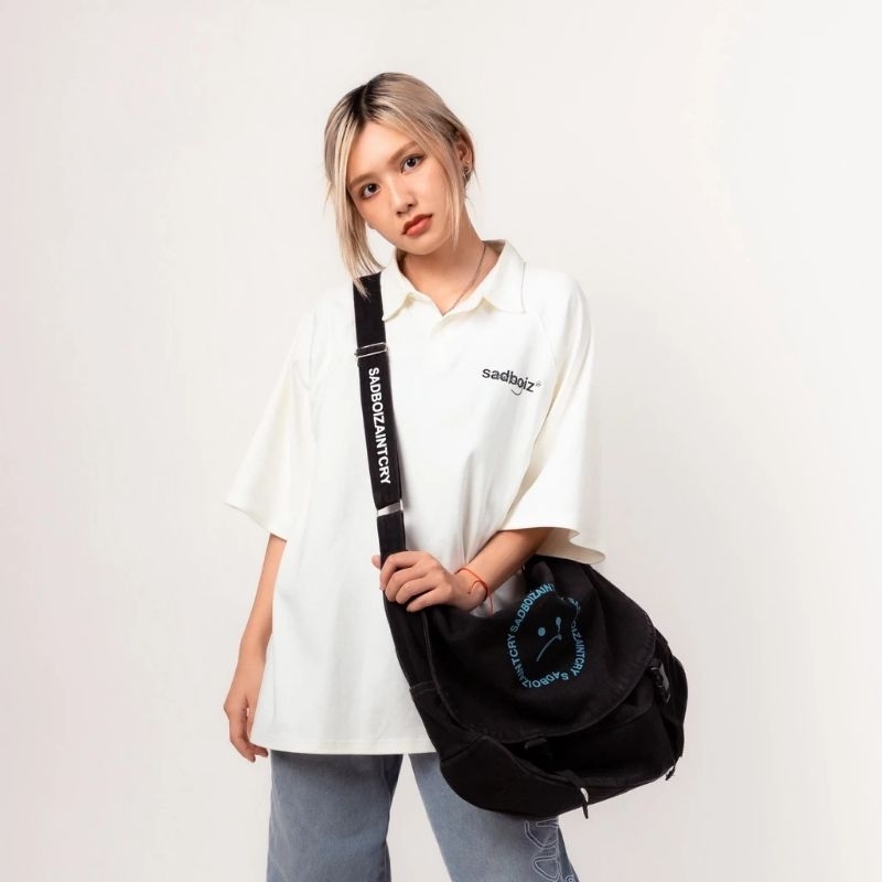 ÁO POLO SADBOIZ LOWKEY TRẮNG