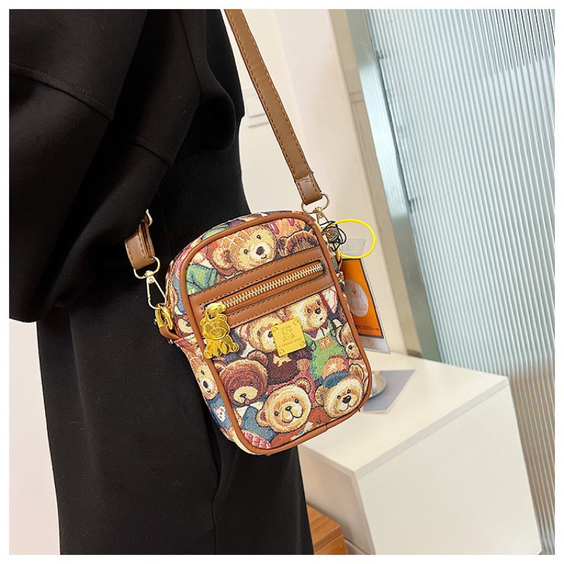 Túi Đeo chéo điện thoại nam nữ hình gấu chính hãng Kadingxiong loại đẹp