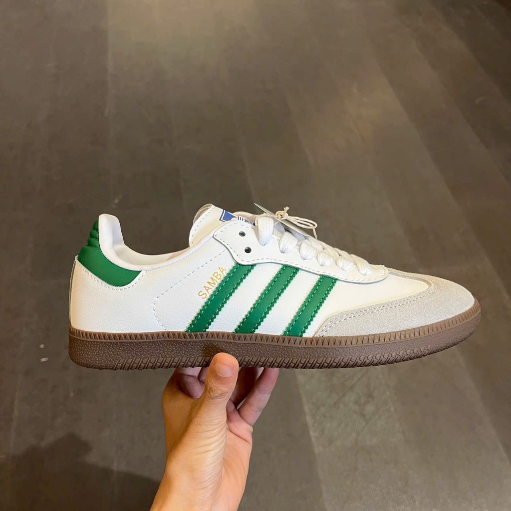 GIÀY THỂ THAO SNEAKER SAMBA TRẮNG XANH LÁ ĐẾ NÂU, GIÀY SAMBA OG XANH LÁ CAO CẤP NAM NỮ