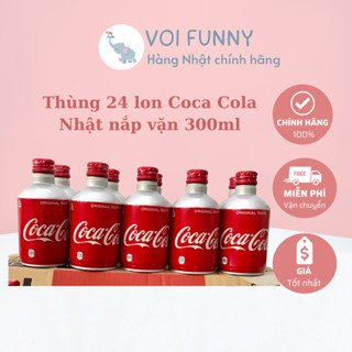   CHÍNH HÃNG  - Thùng 24 chai nước ngọt Coca Cola Nhật chai nhôm nắp vặn 300ml date T10 2025 