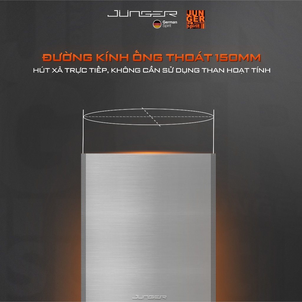 Hút mùi Junger HRJ-700 Công suất 1000m3/h Động cơ AC hút xả trực tiếp Hàng Chính Hãng Bảo Hành 12 Tháng