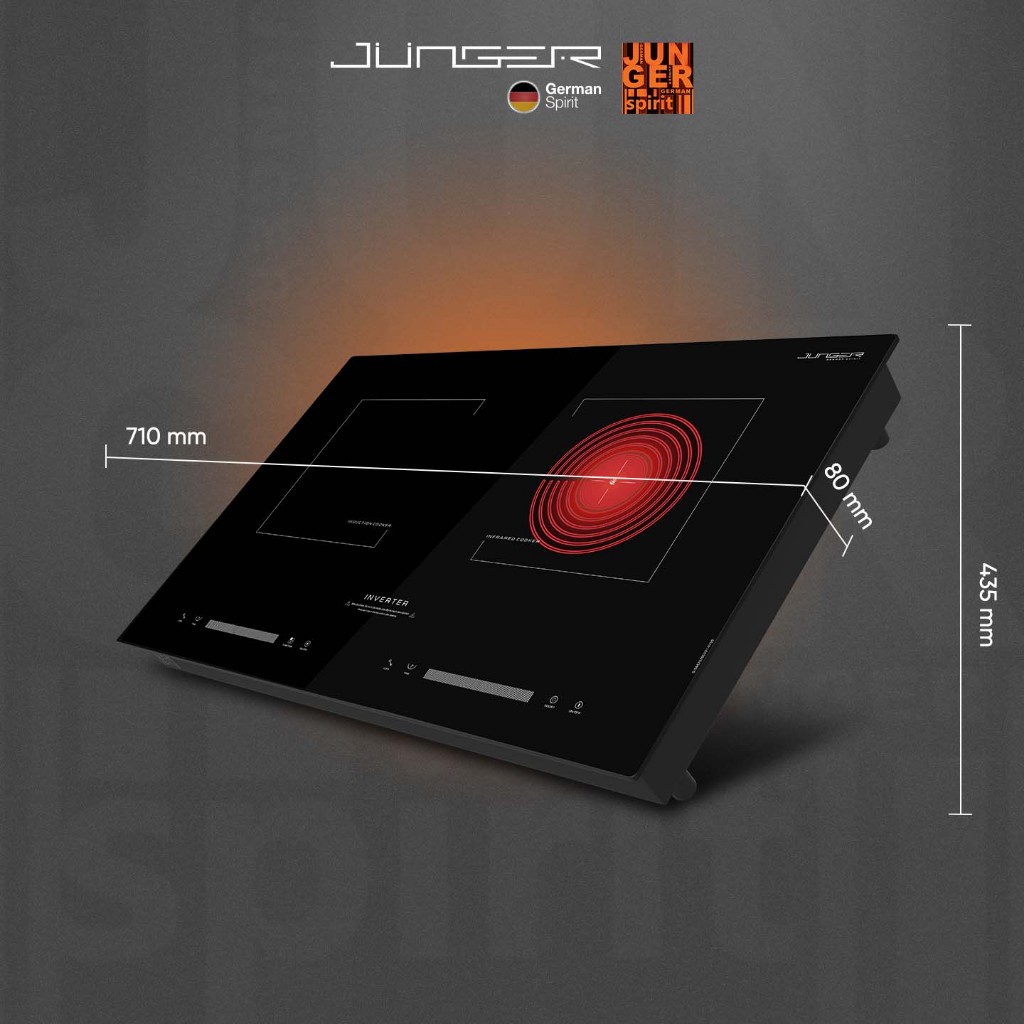 Bếp đôi điện từ hồng ngoại Junger SIS-66 4200W Không kén nồi Hàng Chính Hãng Bảo Hành 36 Tháng