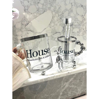 set cốc thuỷ tinh đánh răng kèm khay