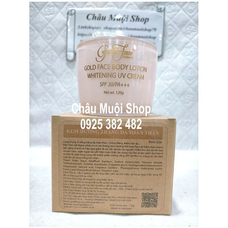 🌹KEM DƯỠNG DA TRẮNG DA TOÀN THÂN GOLD FACE BODY LOTION WHITENING UV CREAM