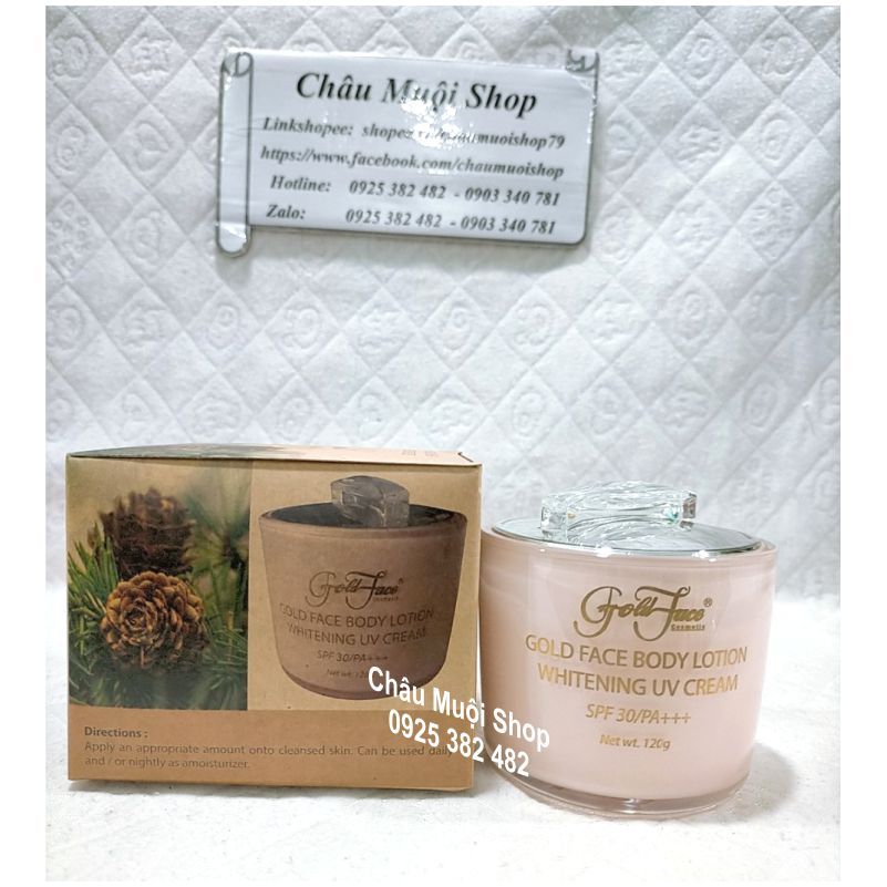 🌹KEM DƯỠNG DA TRẮNG DA TOÀN THÂN GOLD FACE BODY LOTION WHITENING UV CREAM