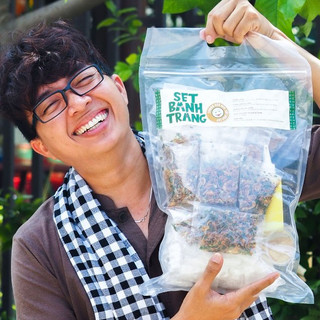1KG COMBO BÁNH TRÁNG Bơ mix khô mực chay - sốt tắc - hành phi - muối nhuyễn thơm ngon. Đồ ăn vặt bánh tráng