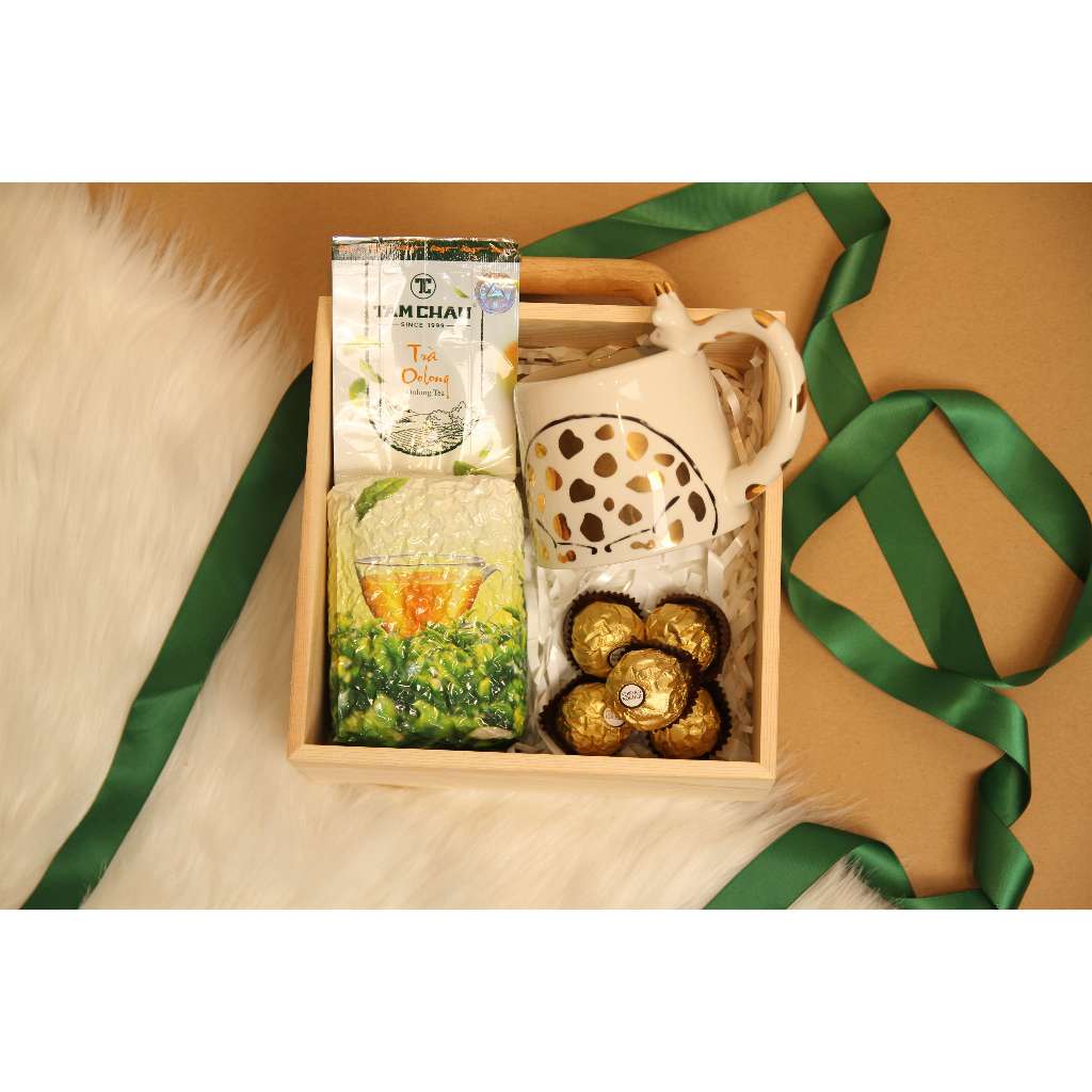 Set quà 20/11 Phú quý gói đỏ 200g kèm ly thủy tinh tự chọn