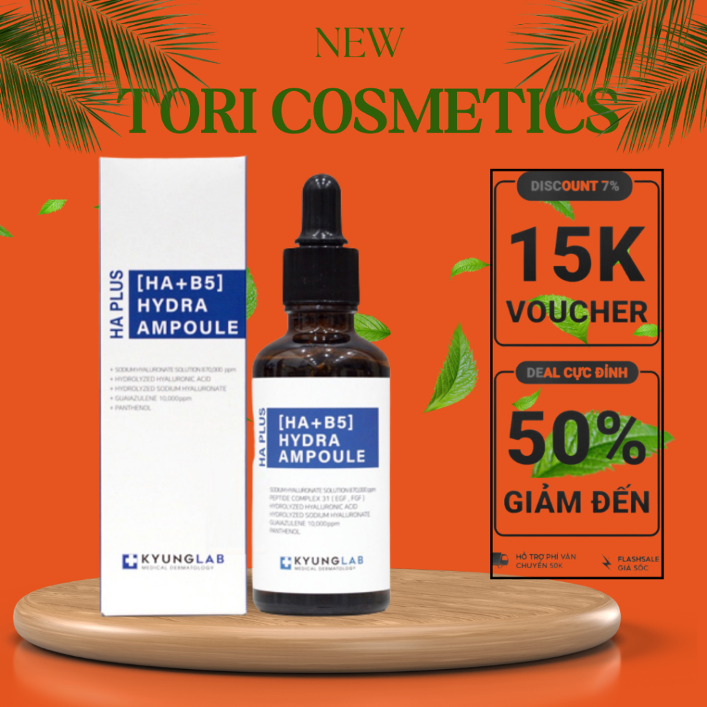 Serum HA KyungLab 50ml, tinh chất hab5, serum phục hồi da, cấp ẩm, căng bóng, trắng da, nâng tone
