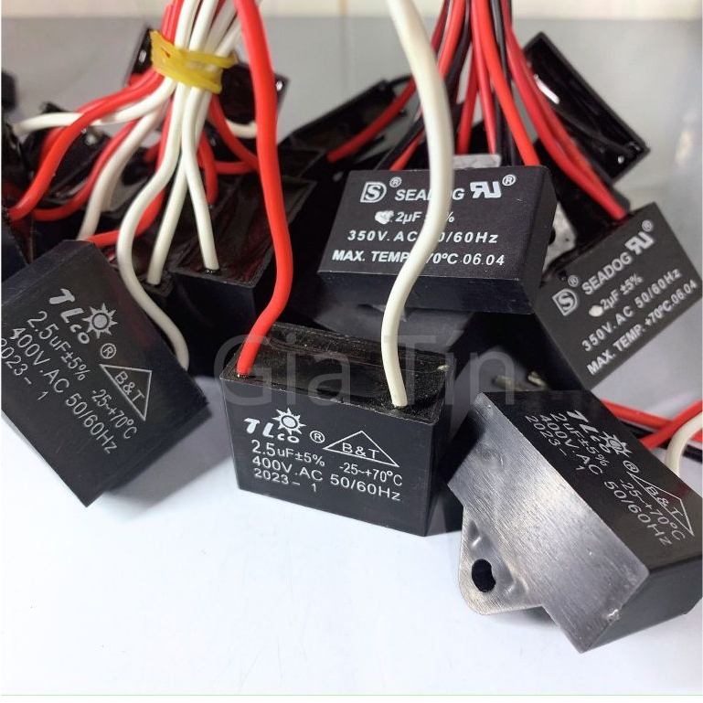 Tụ quạt điện, tụ Kapa vuông 2uf/2.5uf/3uf/4uf/6uf 350-400V.AC
