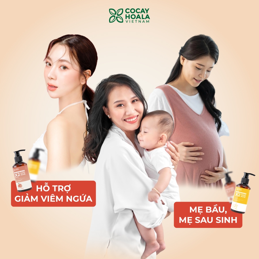 Dung dịch vệ sinh Phụ nữ Gel X2 Nano Nghệ Đào COCAYHOALA VIETNAM - Đào Chín Mềm Mại Lưu Hương 24h - 150ml/chai