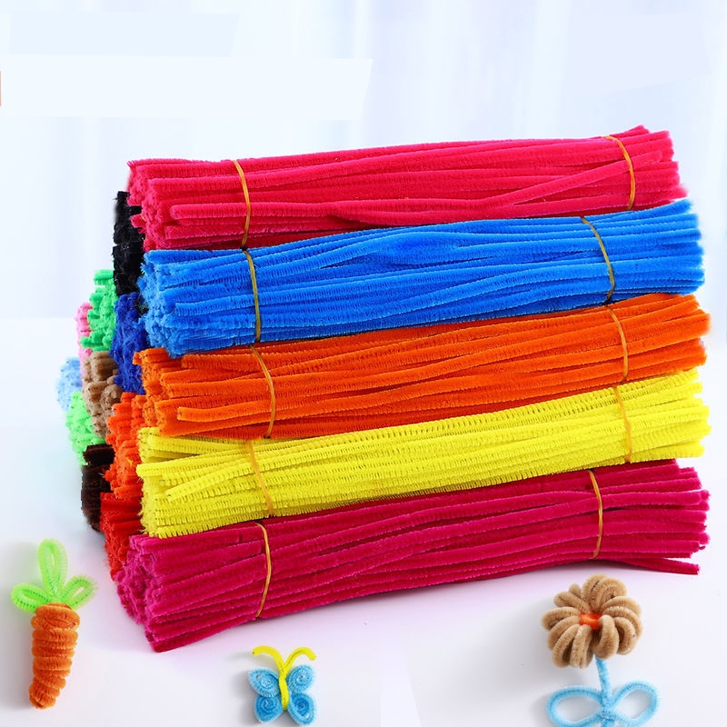 Set 200 Kẽm nhung loại 1 tên màu sắc bất ổn  - Bông dày làm hoa, đồ trang trí handmade, Dây kẽm lông làm đồ chơi thủ côn