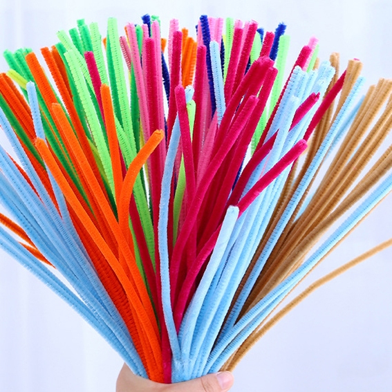 Set 200 Kẽm nhung loại 1 tên màu sắc bất ổn  - Bông dày làm hoa, đồ trang trí handmade, Dây kẽm lông làm đồ chơi thủ côn