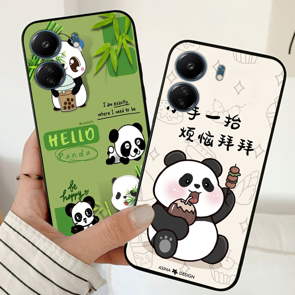 Ốp lưng xiaomi redmi 13c in hình gấu trúc panda cute