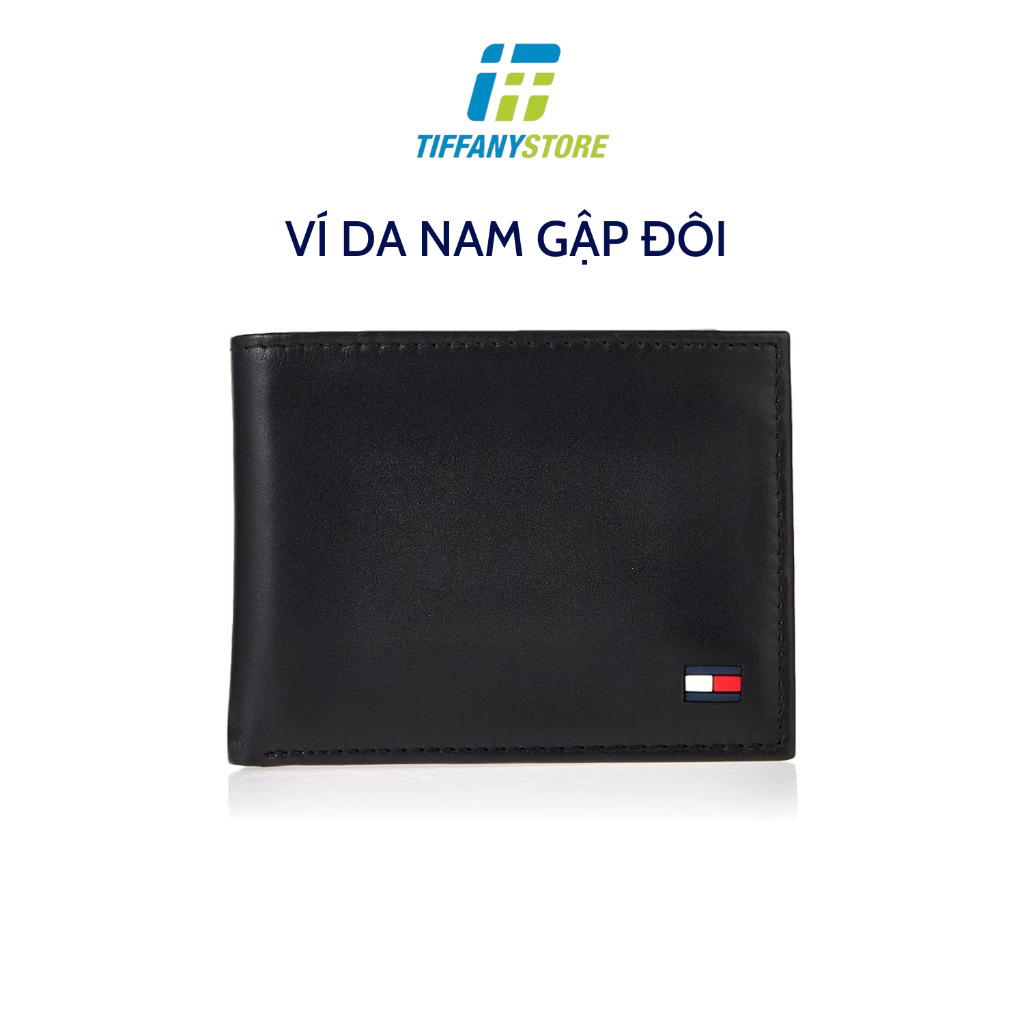 Ví nam Tommy Hilfiger Men's Leather Billfold Wallet, Ví da gập đôi màu đen - 31TL22X046 - Hàng chính hãng - Nhập tại Mỹ