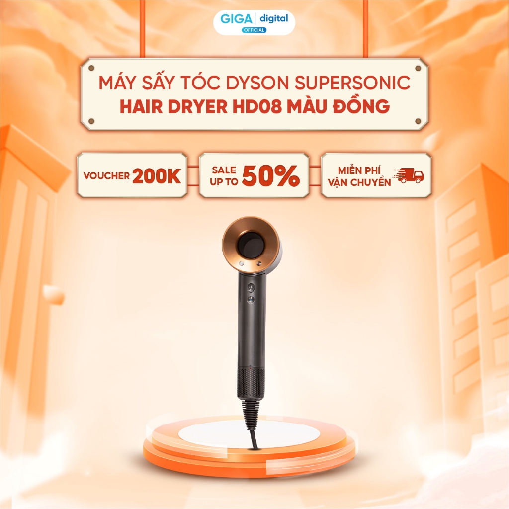 Máy sấy tóc Dyson Supersonic hair dryer HD08 Màu Đồng