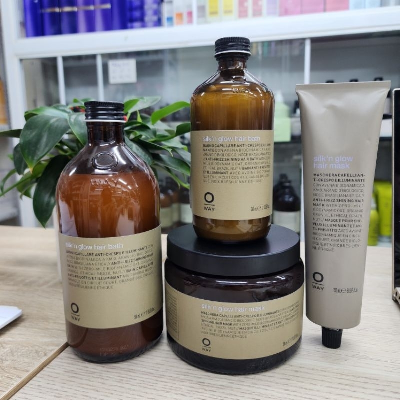 DẦU GỘI - DẦU XẢ VÀ MẶT NẠ TÓC OWAY SIÊU MƯỢT SILK’N GLOW HAIR MASK 950ML - 500ML 240ml 150ml