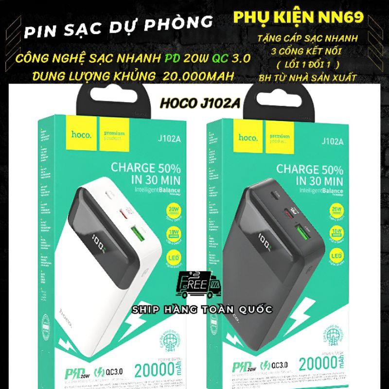 Pin sạc dự phòng Hoco J102A 20.000mAh Sạc Nhanh PD20W