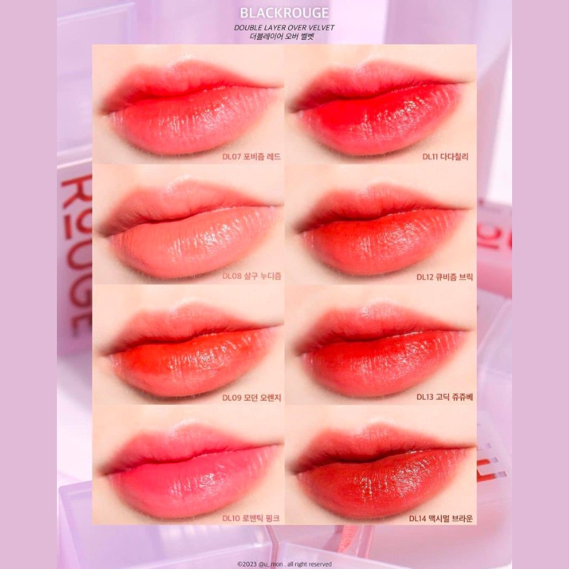 Son kem Black Rouge Double Layer Over Velvet Ver 2