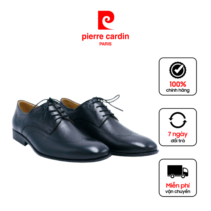 Giày tây nam Pierre Cardin derby có dây, chất liệu da bò thật cao cấp, đế cao su - 770