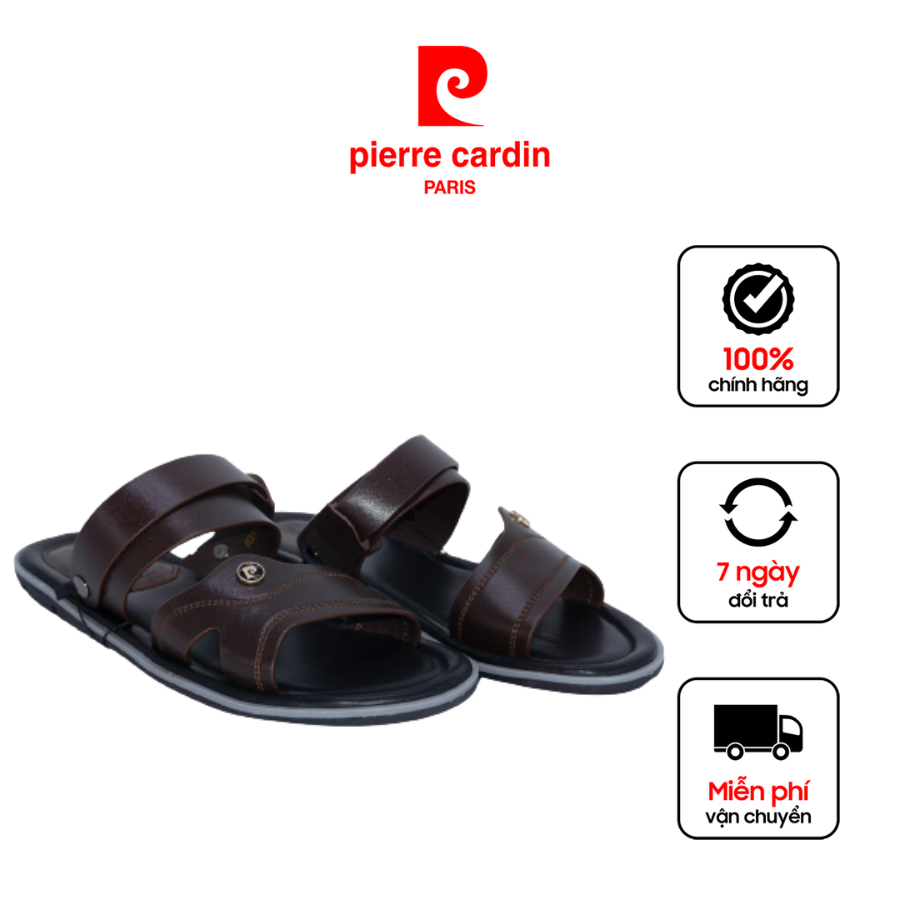 [NEW] Sandal nam Pierre Cardin chất liệu da thật, có quai hậu, đế cao su chống trượt - 155