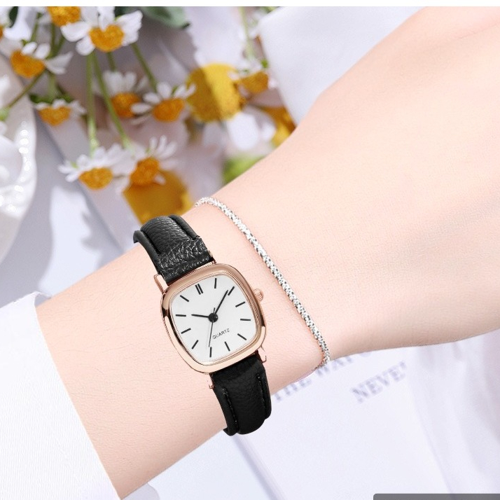 Đồng Hồ Nữ Mặt Vuông Cá Tính Phong Cách Retro DH08