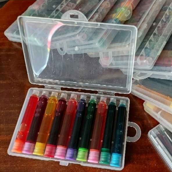 13 ống mực nhiều màu, dùng cho cả bút máy và bút lông _ 3.4mm
