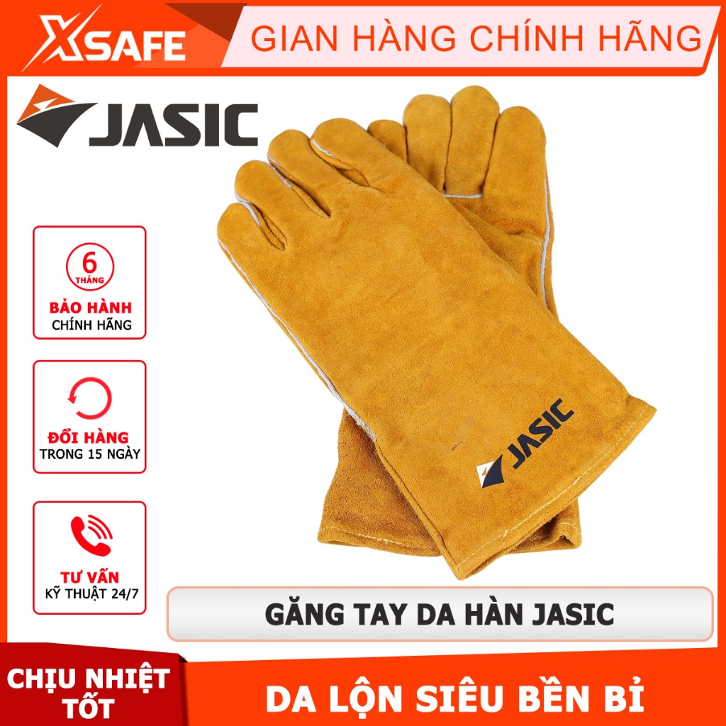 Găng tay da hàn Jasic Bao tay hàn da lộn, chống cháy, chịu nhiệt/tia lửa văng bắn, lớp lót chống hầm bí
