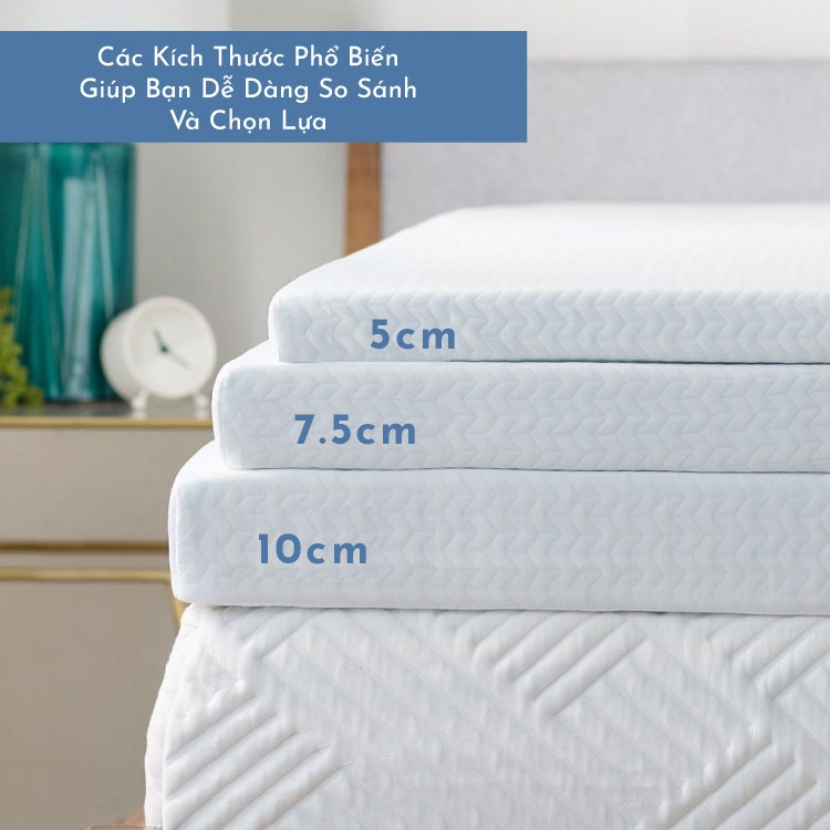Nệm Topper NOOZ 5cm Foam Cao Su Non Trải Sàn Tiện Lợi Nâng Đỡ Tối Ưu NOOZ Home Goods | BigBuy360 - bigbuy360.vn