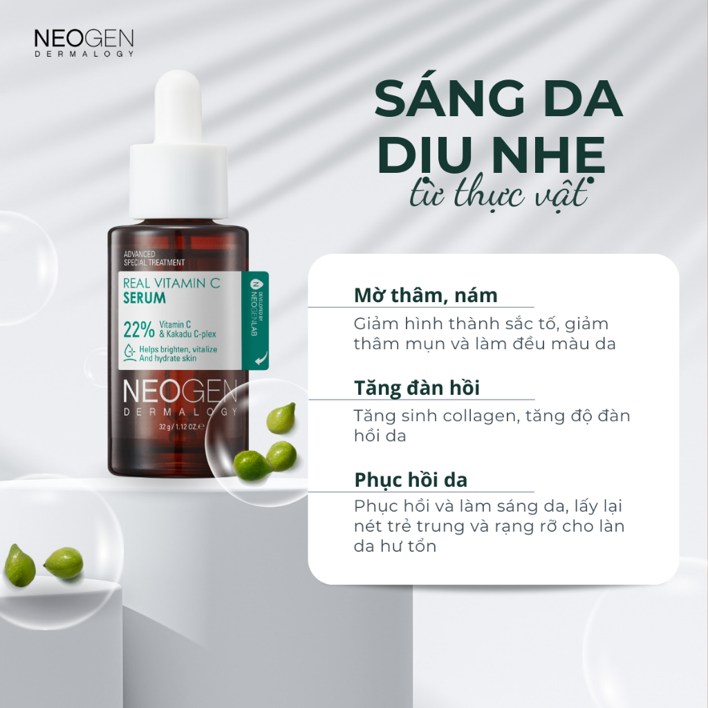 Bộ Sản Phẩm Chống Nắng, Dưỡng Trắng, Bảo Vệ Da Toàn Diện Kem Chống Nắng - Serum - Kem Dưỡng Vitamin C Neogen Dermalogy