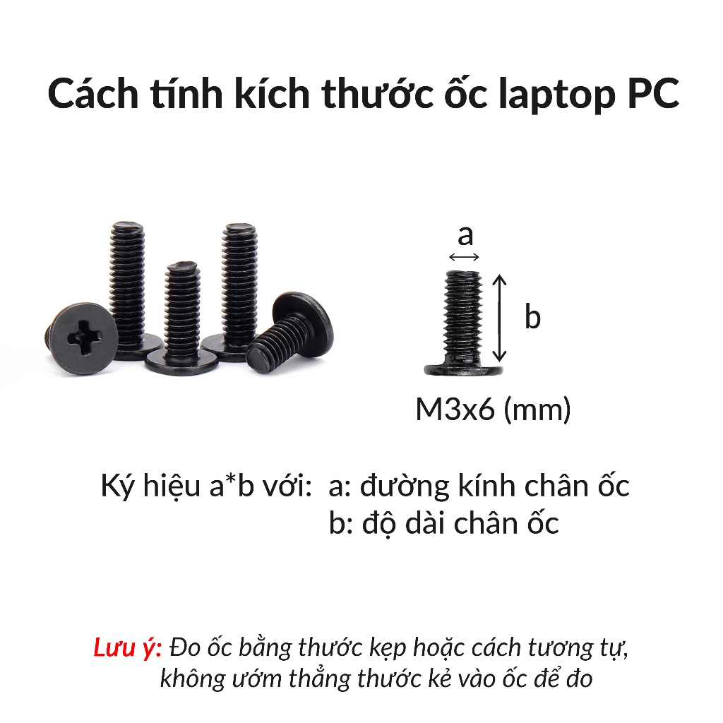 Ốc vít Máy tính Laptop PC gắn ổ cứng SSD HDD Main Linh kiện Đế M2 M3 | M2x3 M2x4 M2x5 M2.5x5 M3x3 M3x5 M3x6 M3x8 M3.5x6