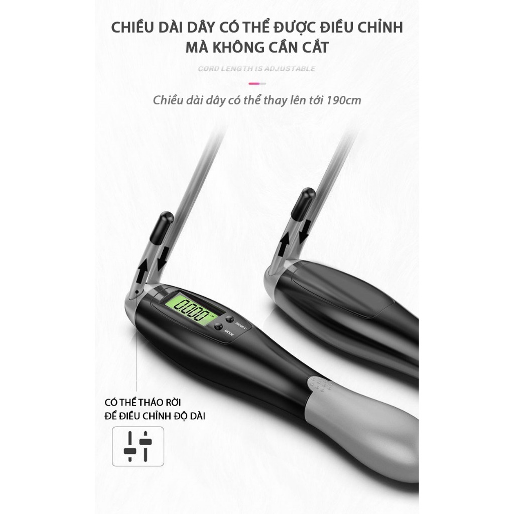 Dây Nhảy Thể Lực Đếm Số Tự Động Không Dây Dạng Bóng Lớn  6,5cm Phiên Bản Nâng Cấp Hẹn Giờ