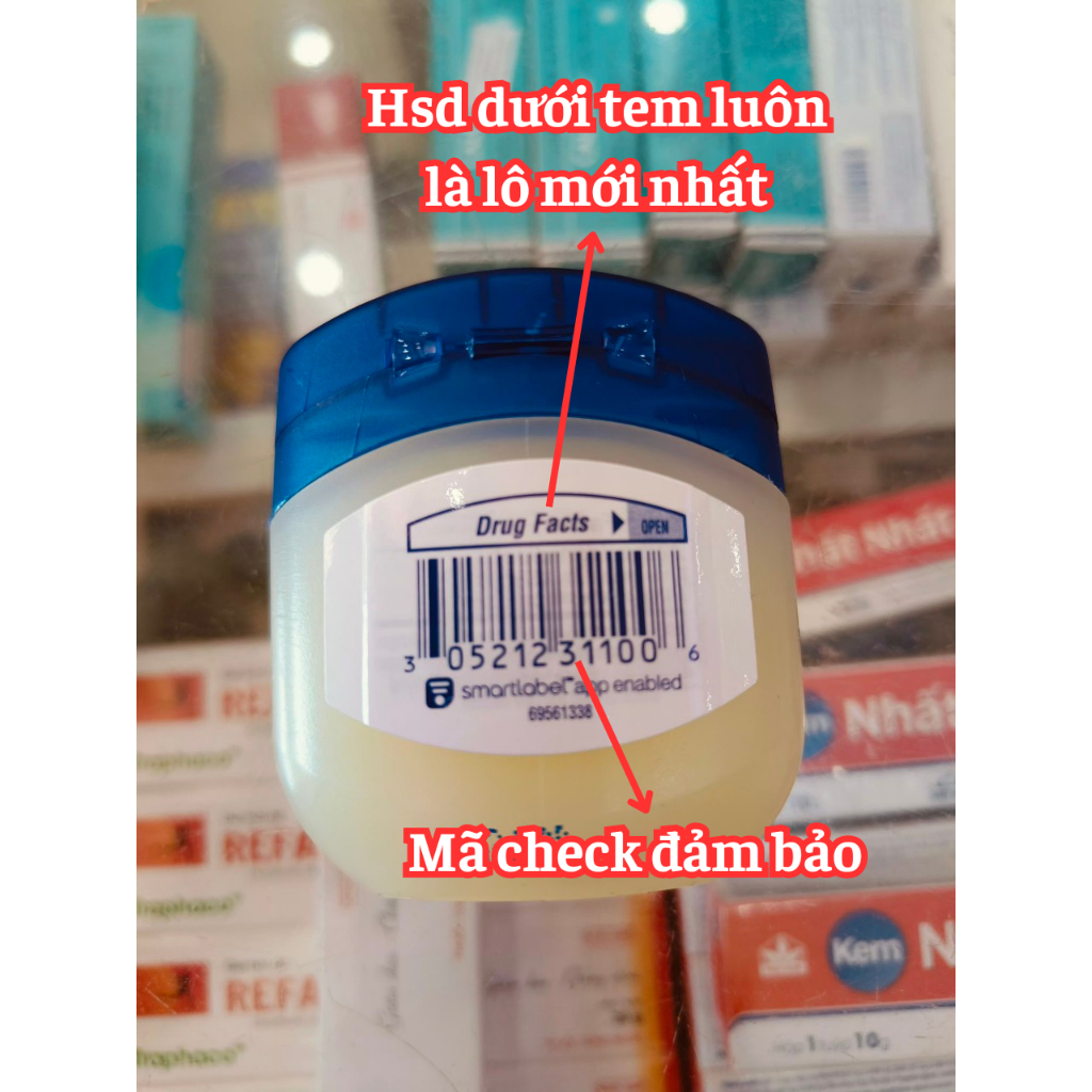 Sáp dưỡng ẩm đa năng VASELINE 100% Pure Petroleum Jelly Original Mỹ 49g