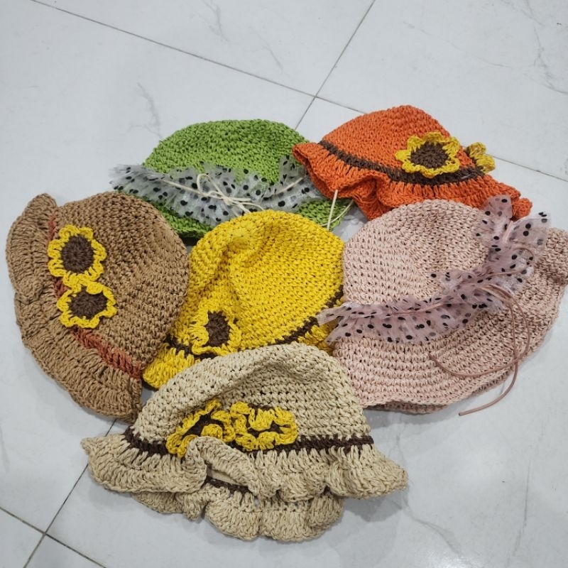 Mũ cói thời trang cho bé 3-5Y