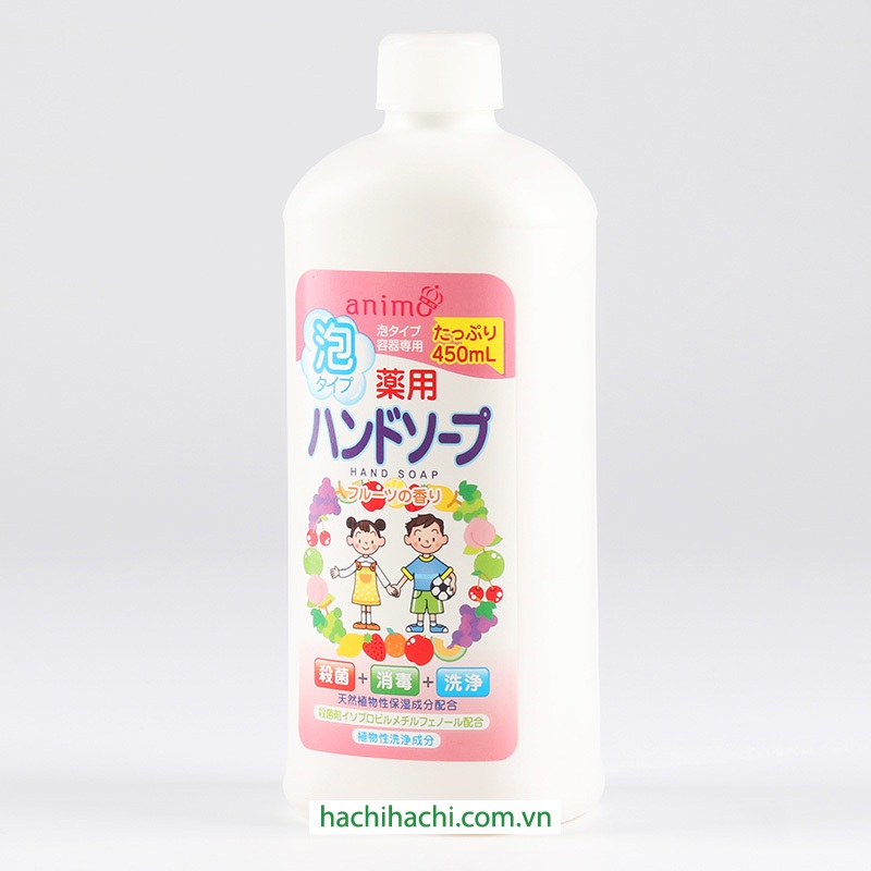 Bọt rửa tay Hương trái cây kháng khuẩn Animo 450ml - Hachi Hachi Japan Shop
