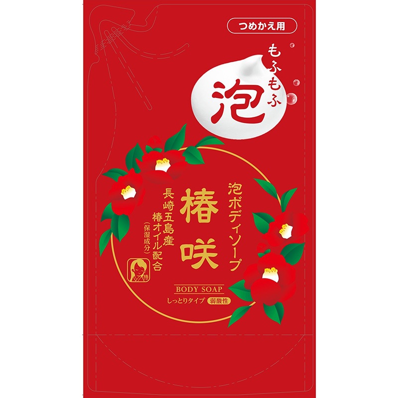 Bọt tắm hoa trà dưỡng ẩm, da sạch mịn, thơm mát Tsubaki Animo 480ml  - Hachi Hachi Japan Shop