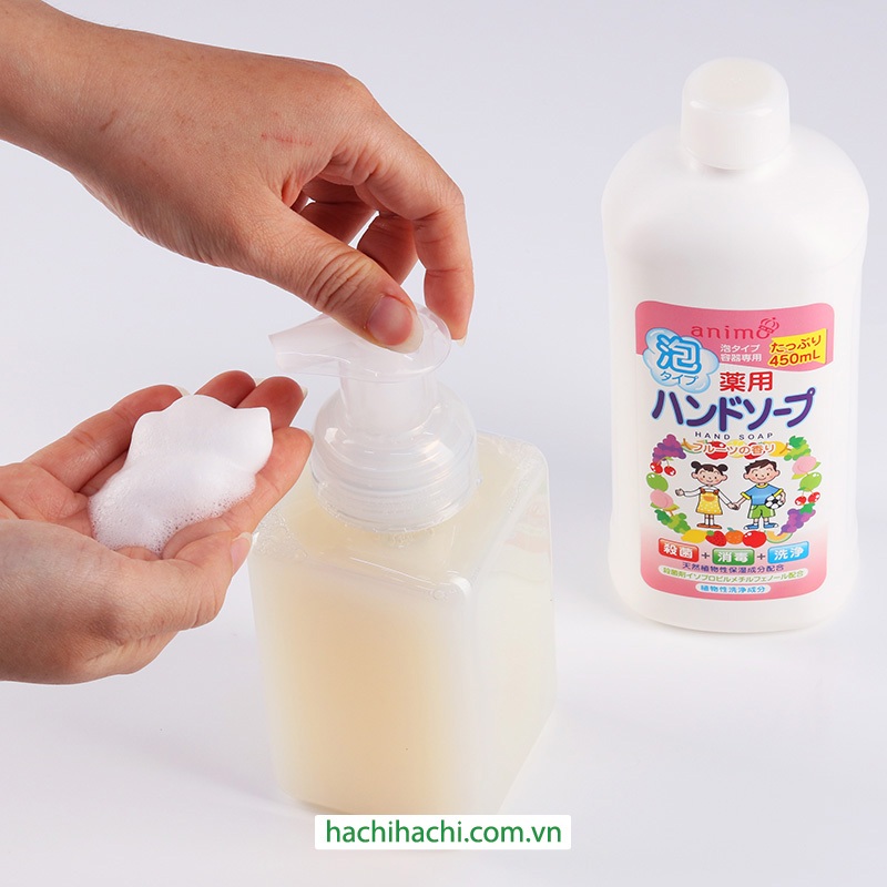 Bọt rửa tay Hương trái cây kháng khuẩn Animo 450ml - Hachi Hachi Japan Shop