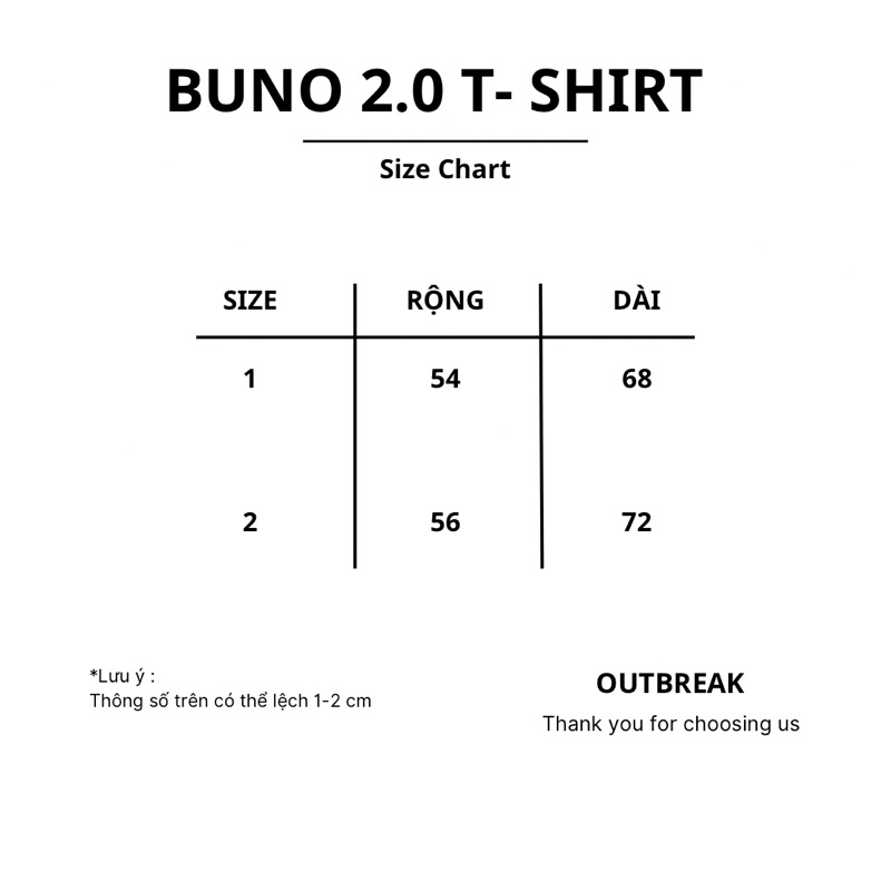 OUTBREAK - ÁO THUN BOXY NAM NỮ “BUNO 2.0 TSHIRT”