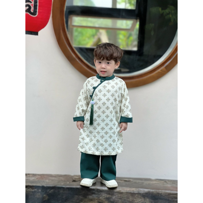 Áo Dài Đũi Lụa Bé Trai