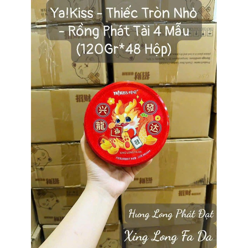 Bánh rồng phát tài hộp thiếc làm giỏ bánh tết