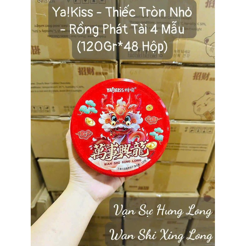 Bánh rồng phát tài hộp thiếc làm giỏ bánh tết