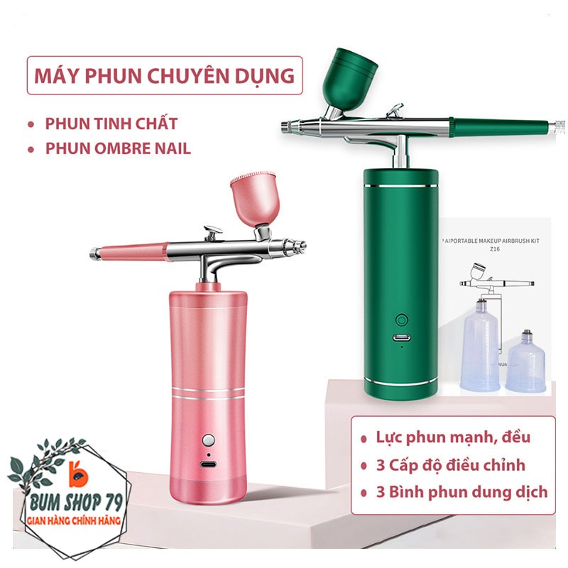 Máy Phun Sương Oxy Mini Cấp Ẩm Tinh Chất Cho Da, Súng Phun Sơn Omber Nail Cầm Tay Thiết Kế Nhỏ Gọn Cao Cấp Hiện Đại