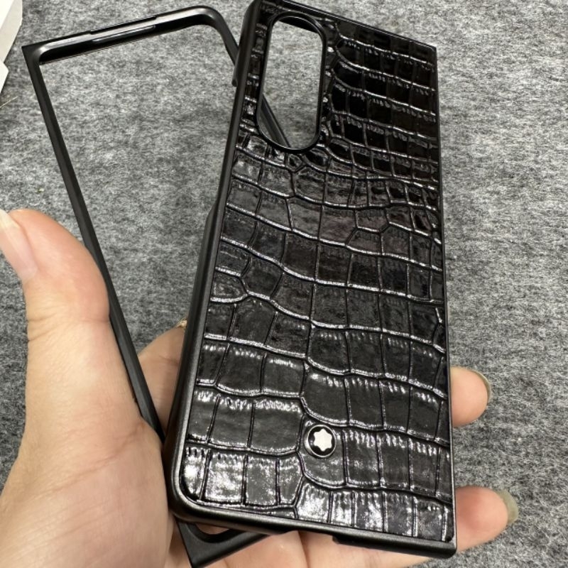 Case ốp lưng Samsung Zfold 4 / Z fold 4 cứng kiểu da vân cá sấu