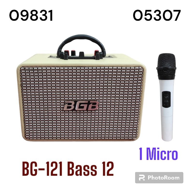 Loa kẹo kéo, loa vali xách tay Karaoke Bluetooth bass 12, tặng micro sạc cao cấp BGB BG-121