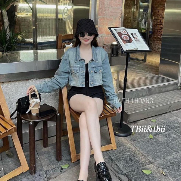 Áo Khoác Jean Xanh Ngắn Tay Dài 2023