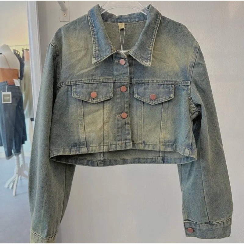 Áo Khoác Jean Xanh Ngắn Tay Dài 2023