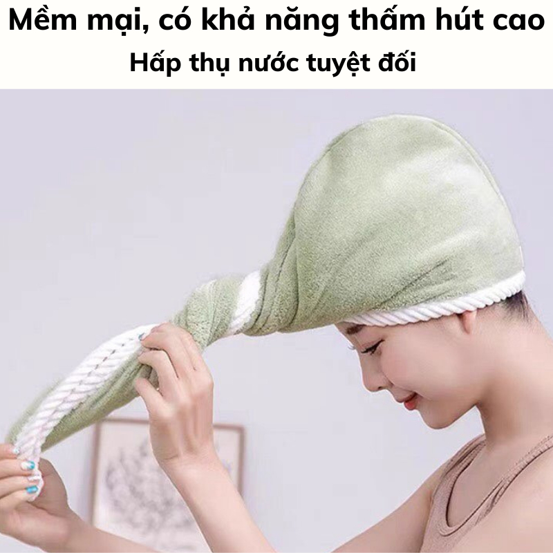 Khăn Quấn Tóc Nami Lau Tóc Nhanh Khô Loại Dày Siêu Thấm