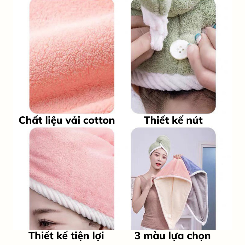 Khăn Quấn Tóc Nami Lau Tóc Nhanh Khô Loại Dày Siêu Thấm