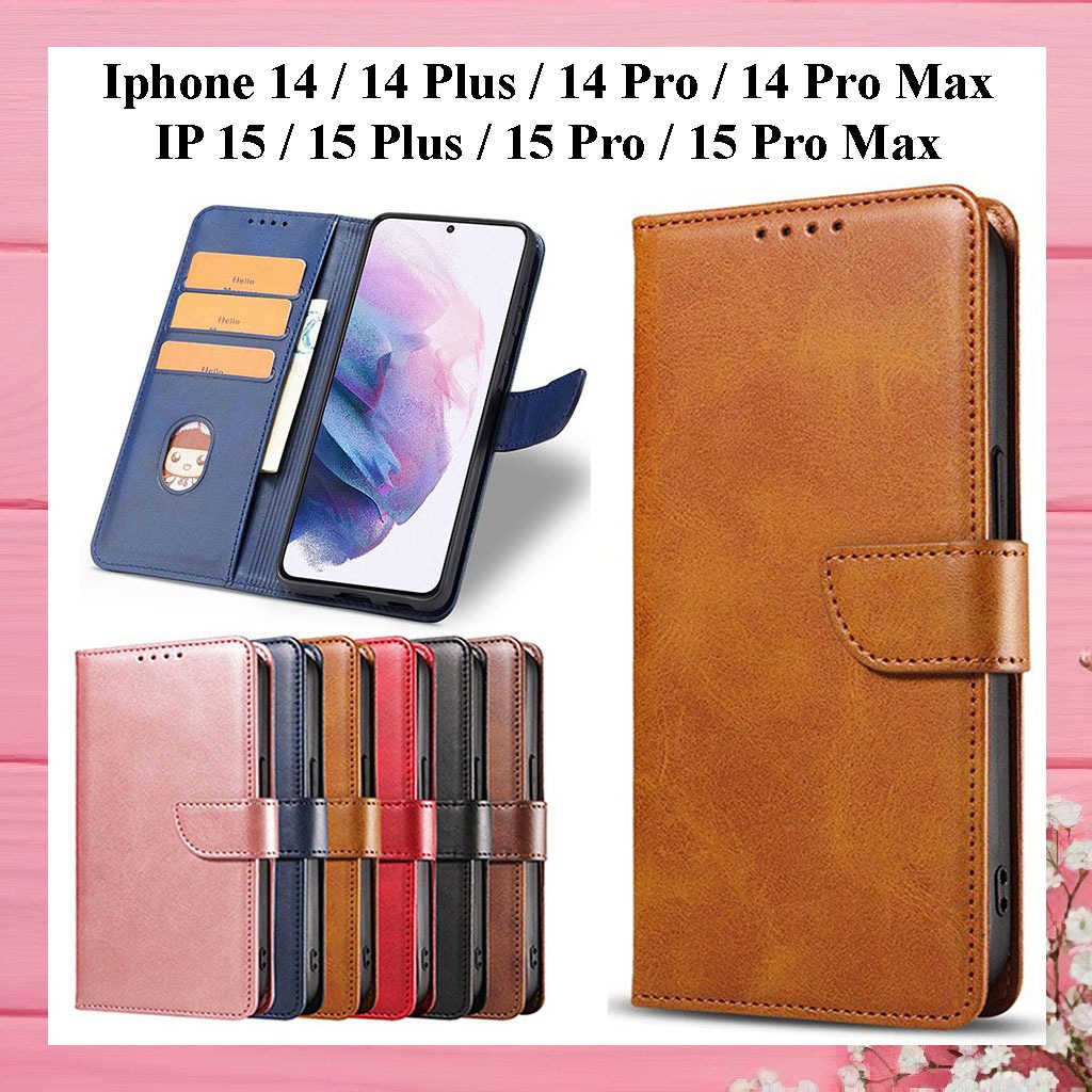 Bao da dạng ví IPhone 16, 16Pro, 16 Plus, 16 Promax, 15, IP 15 Pro, IP 15 Plus IP 15 Pro max , IP 14