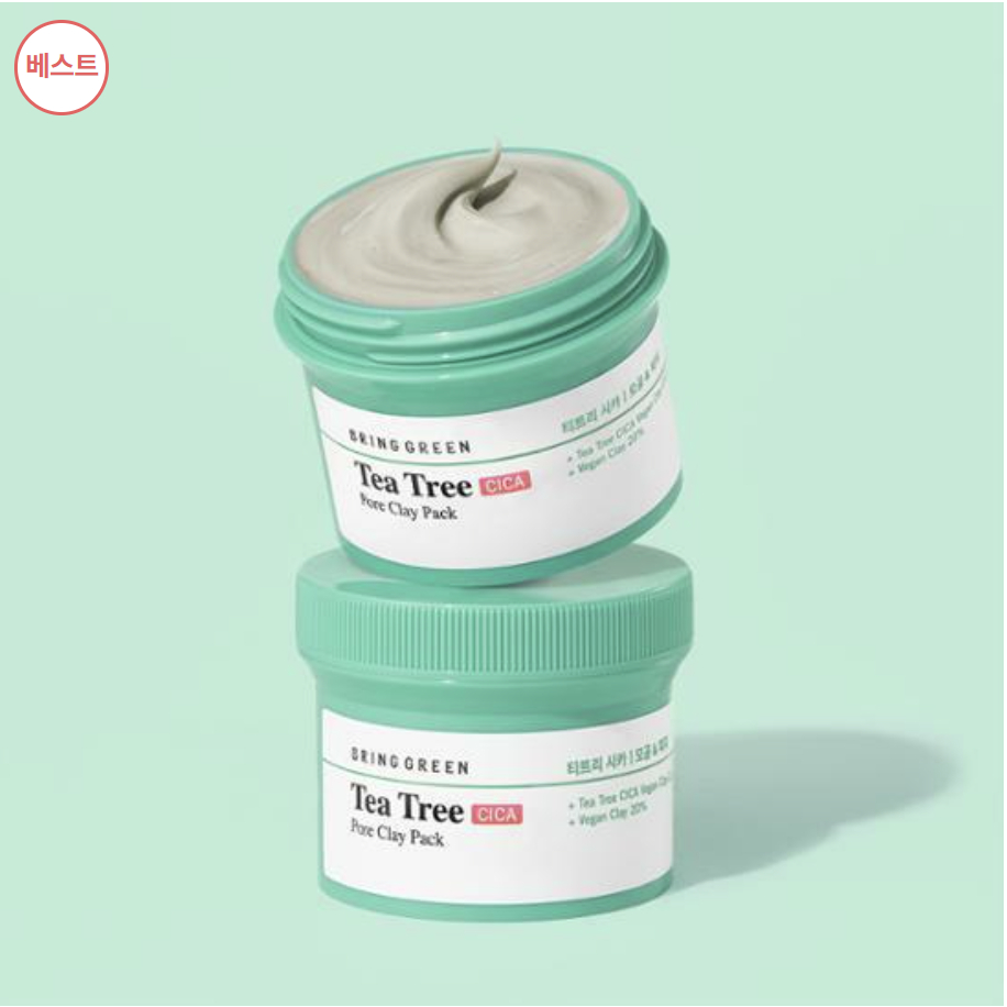 Mặt Nạ Đất Sét Thuần Chay Thanh Lọc Da Bring Green Tea Tree Cica Pore Clay Pack 120g