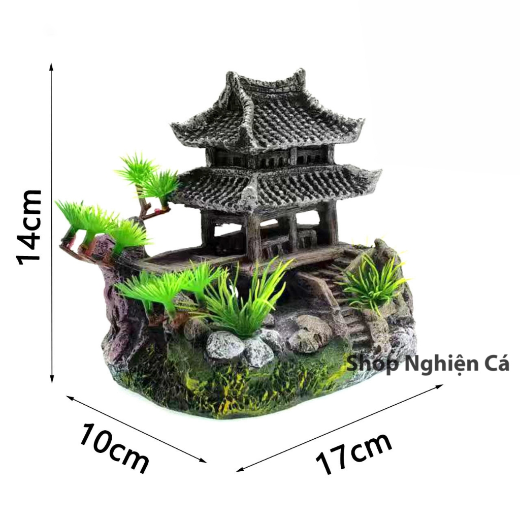 Mô hình Nhà Cổ - Lâu Đài - Nhà Tháp trang trí bể cá tiểu cảnh non bộ